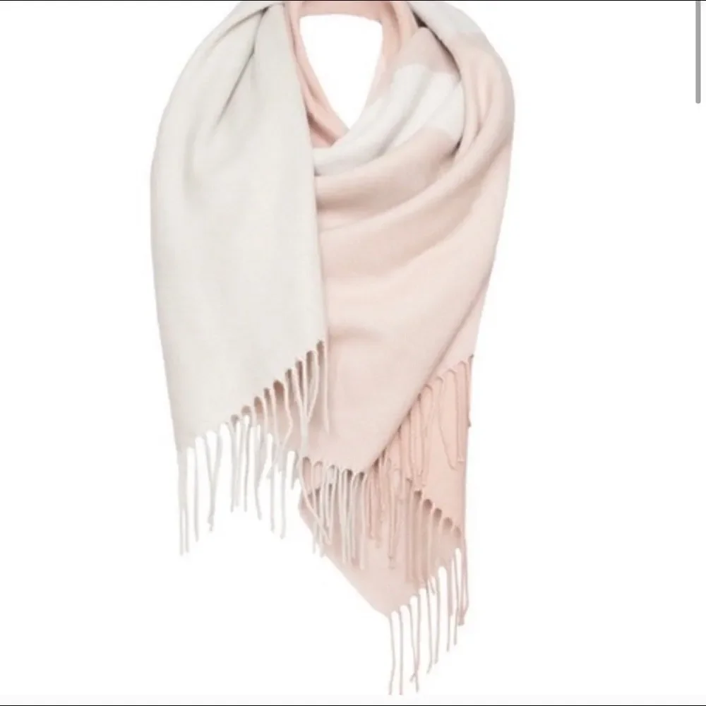 Soia & Kyo Woven Scarf Cardigan w/ Fringe Pink